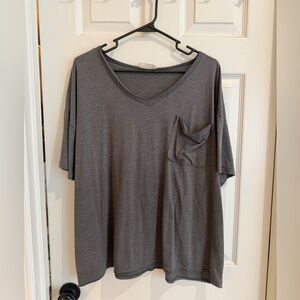Zenana Gray Oversized Top